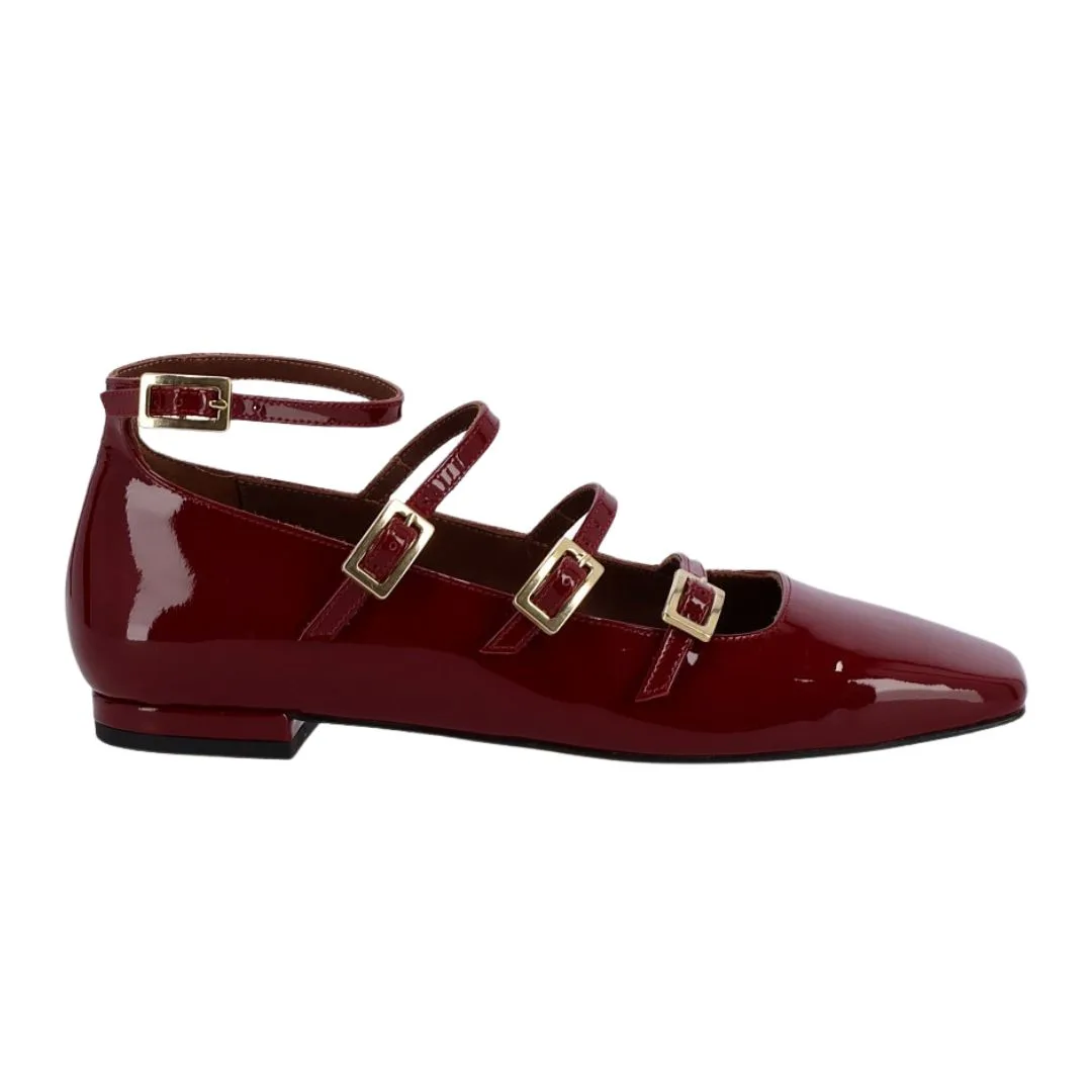 red burgundy mary jane flats